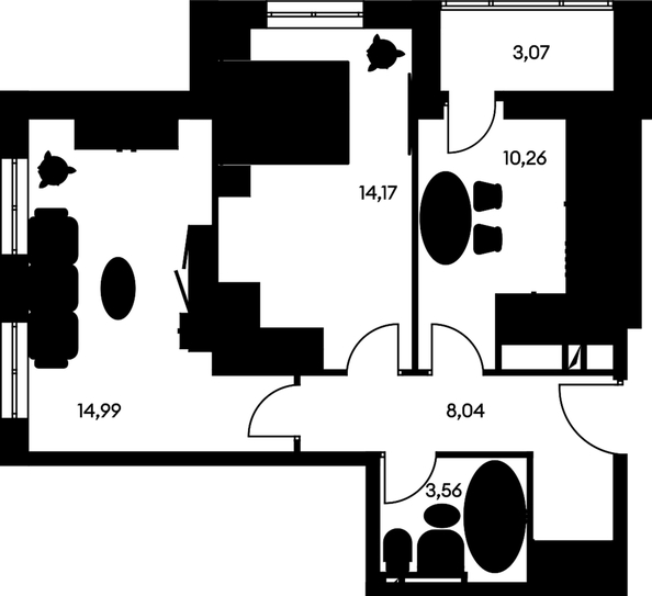 
  Продается 2-комн. квартира, 55.61 м², ЖК Культура, дом 1
. Фото 1.