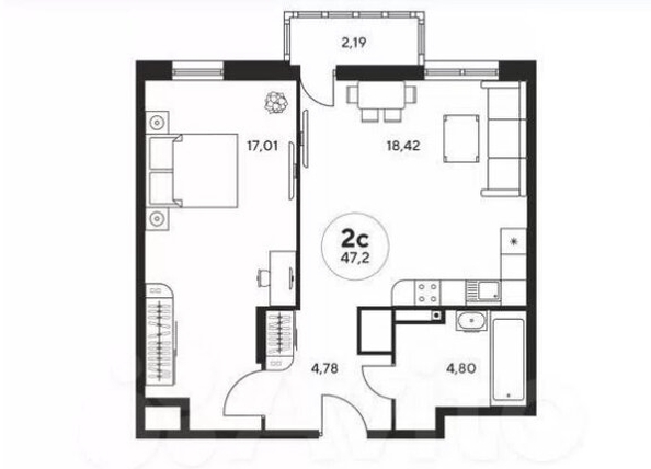
  Продается 2-комн. квартира, 47.2 м², Нансена ул, д. 109
. Фото 27.