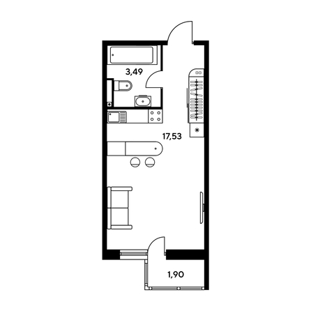 
  Продается студия, 24.24 м², ЖК Малина Парк, дом 2
. Фото 1.