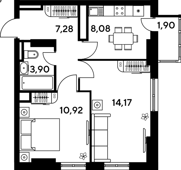 
  Продается 2-комн. квартира, 47.47 м², ЖК Малина Парк, дом 4
. Фото 1.
