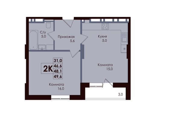 
  Продается 2-комн. квартира, 48.1 м², ЖК ACADEMIA (Академия)
. Фото 1.