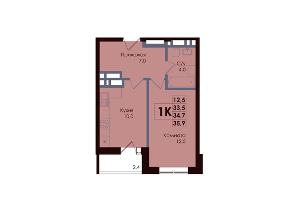
  Продается 1-комн. квартира, 34.7 м², ЖК ACADEMIA (Академия)
. Фото 1.