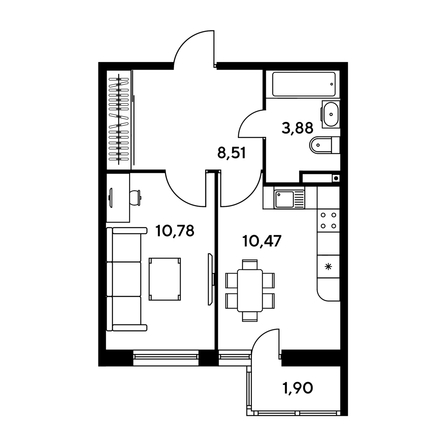
  Продается 1-комн. квартира, 35.7 м², ЖК Малина Парк, дом 1
. Фото 1.