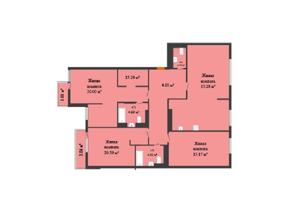 
  Продается 4-комн. квартира, 112.3 м², Соколова пр-кт, д. 68/118В
. Фото 6.
