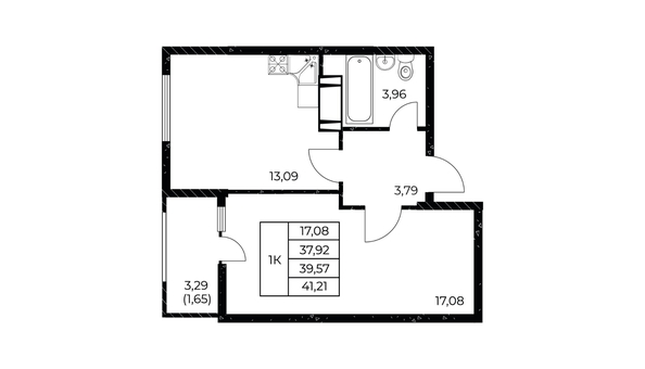 
  Продается 1-комн. квартира 41.21 м², в ЖК Звезда Столицы 2. Фото 2.