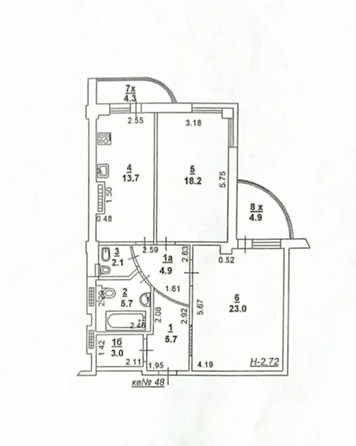 
  Продается 2-комн. квартира, 77.5 м², Максима Горького ул, д. 13
. Фото 17.