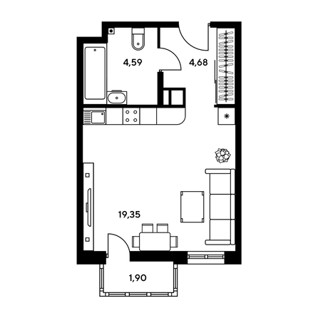
  Продается студия, 30.21 м², ЖК Гринсайд, 5.1-5.5
. Фото 1.