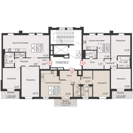 
  Продается 1-комн. квартира, 60.47 м², ЖК Дом-резиденция Собрание
. Фото 1.