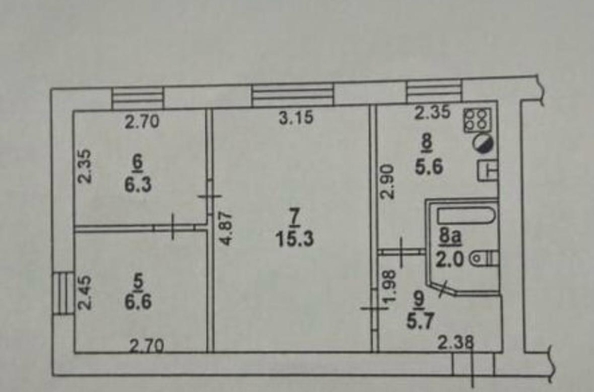 
  Продается 3-комн. квартира, 41.5 м², Лесопарковая ул, д. 16
. Фото 8.