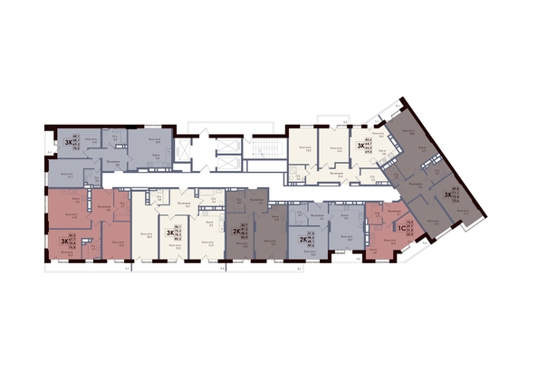 
  Продается 3-комн. квартира 71.71 м², в ЖК Академия, 1 этап. Фото 2.