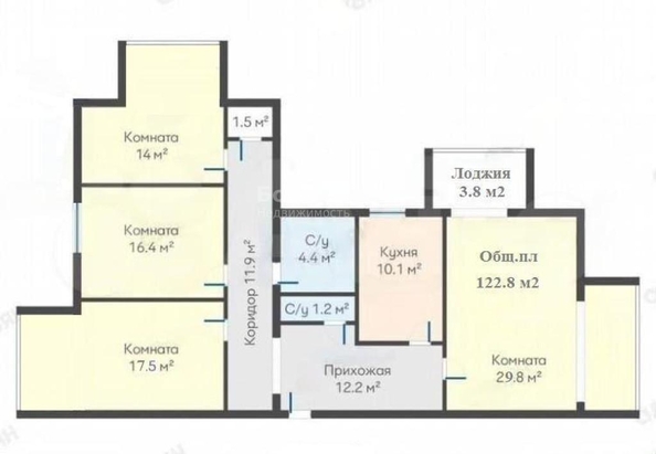 
  Продается 4-комн. квартира 122.8 м². Фото 38.