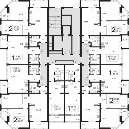 
  Продается 2-комн. квартира 70.87 м², в ЖК Ай-Петри. Фото 1.