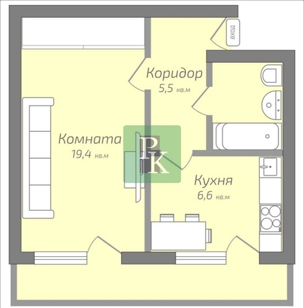 
  Продается 1-комн. квартира 36.7 м². Фото 19.