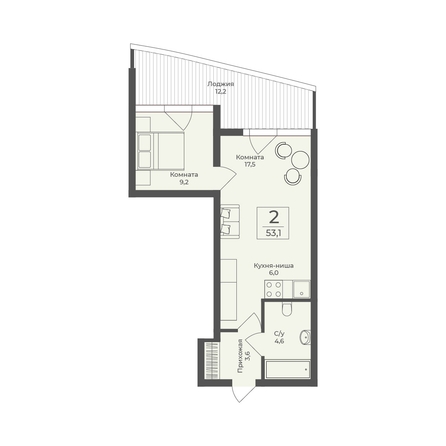 
  Продается апартамент 53.1 м², в АО Форос. Фото 2.