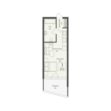 
  Продается апартамент 35 м², в АО Форос. Фото 2.