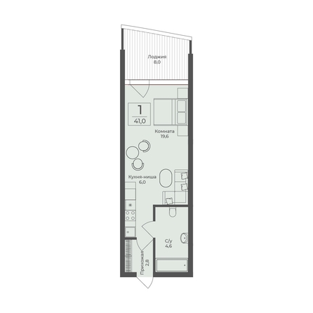 
  Продается апартамент 41 м², в АО Форос. Фото 2.