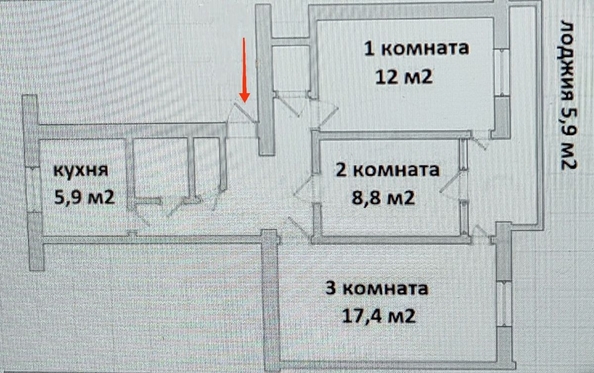 
  Продается 3-комн. квартира 57.9 м². Фото 15.