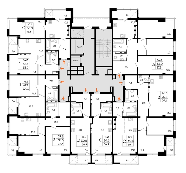 
  Продается 2-комн. квартира 79.1 м², в ЖК Моне. Фото 1.