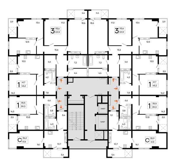 
  Продается 3-комн. квартира 101.4 м², в ЖК Поэма. Фото 1.