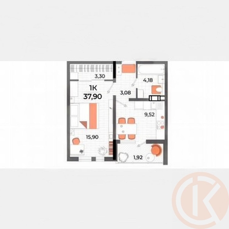 
  Продается 1-комн. квартира 38 м². Фото 3.