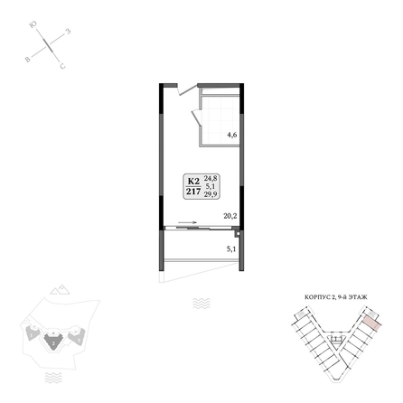 
  Продается апартамент 29.9 м², в АК Летто. Фото 2.