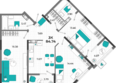 Мойнако Ривьера, 3 очередь: Планировка 3-комн 84,74 м²