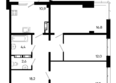 Моне: Планировка 3-комн 87,3, 87,7 м²