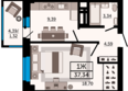 Four Premiers (Фор Примьерс), 3: Планировка 1-комн 37,34 м²