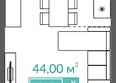 Золотые пески: Планировка Номер 44 - 44,88 м²