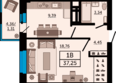 Four Premiers (Фор Примьерс), 2: Планировка 1-комн 37,25 м²