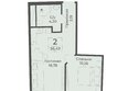 Тамерун, корп 1: Планировка 1-комн 36,43 м²