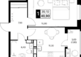 Эстет, литер 48.1: Планировка 1-комн 40,9 м²