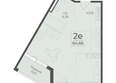 Ботаника, сек 3-4: Планировка 2-комн 64,66 м²