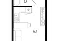 5 элемент Аске, лит 5-12 стр.2, сек.3,4,5,6: Планировка Студия 20,8 - 22,8 м²