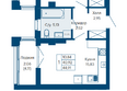 Курортный квартал Ривьера, II очередь: Планировка 1-комн 44,91 м²