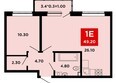 Neo-квартал Красная площадь, 21: Планировка 1-комн 48 - 49,7 м²