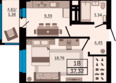 Four Premiers (Фор Примьерс), 3: Планировка 1-комн 37,32 м²