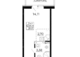 Свобода, литера 2: Планировка Студия 21,57 м²