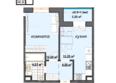 Центральный двор: Планировка 1-комн 34,93 м²
