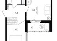 5 элемент Аске, лит 5-12 стр.2, сек.3,4,5,6: Планировка 1-комн 34,8, 35,5 м²