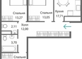 Барбарис: Планировка 3-комн 76,87 - 78,5 м²
