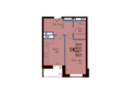 ACADEMIA (Академия): Планировка 1-комн 34,7 м²