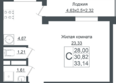 Клубный квартал Европа, 5, литера 7: Планировка Студия 33,14 м²