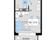 Мореград: Планировка Студия 27,6 м²