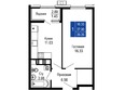 Море, литер 9: Планировка 1-комн 39,35 м²