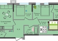 Зеленая территория, литера 1.1: Планировка 3-комн 65,63 м²