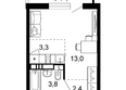 Лестория, дом 5: Планировка 1-комн 23,8 м²