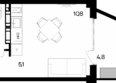 Альморе: Планировка Апартамент 27,7 м²