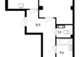 Ботаника: Планировка 2-комн 54,5 м²