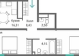 Барбарис: Планировка 2-комн 61,57, 62,5 м²